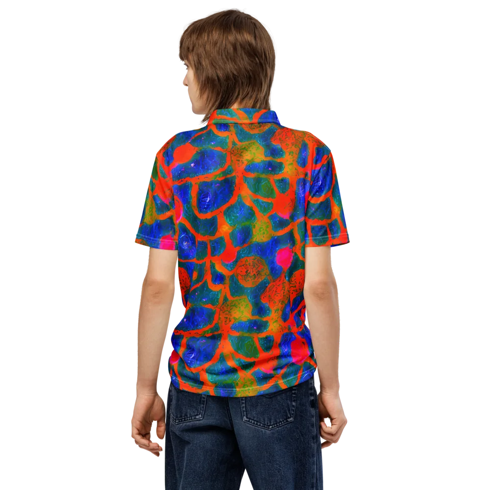 Vibrant Mosaic on Men's Slim Fit Polo Shirt — Back