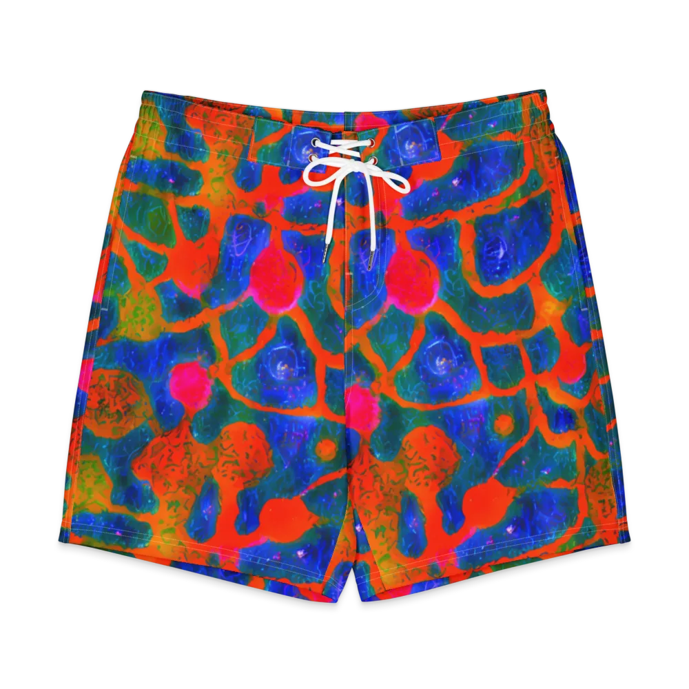 Vibrant Mosaic on Men's Board Shorts — Front