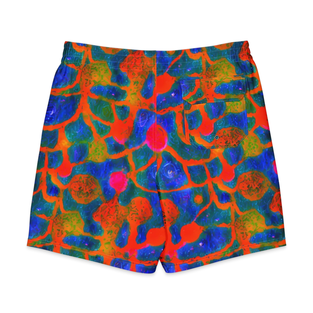 Vibrant Mosaic on Men's Board Shorts — Back