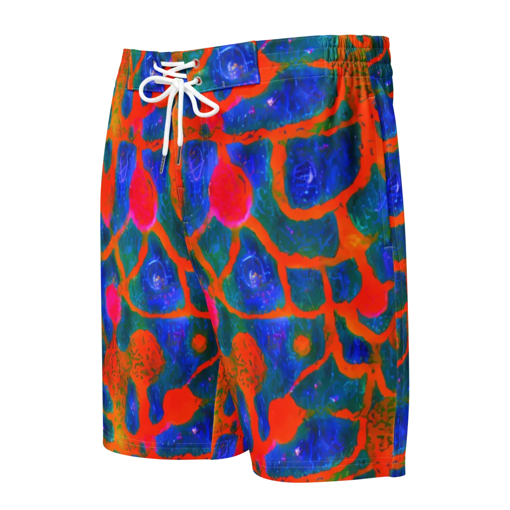 Vibrant Mosaic on Men's Board Shorts — Front