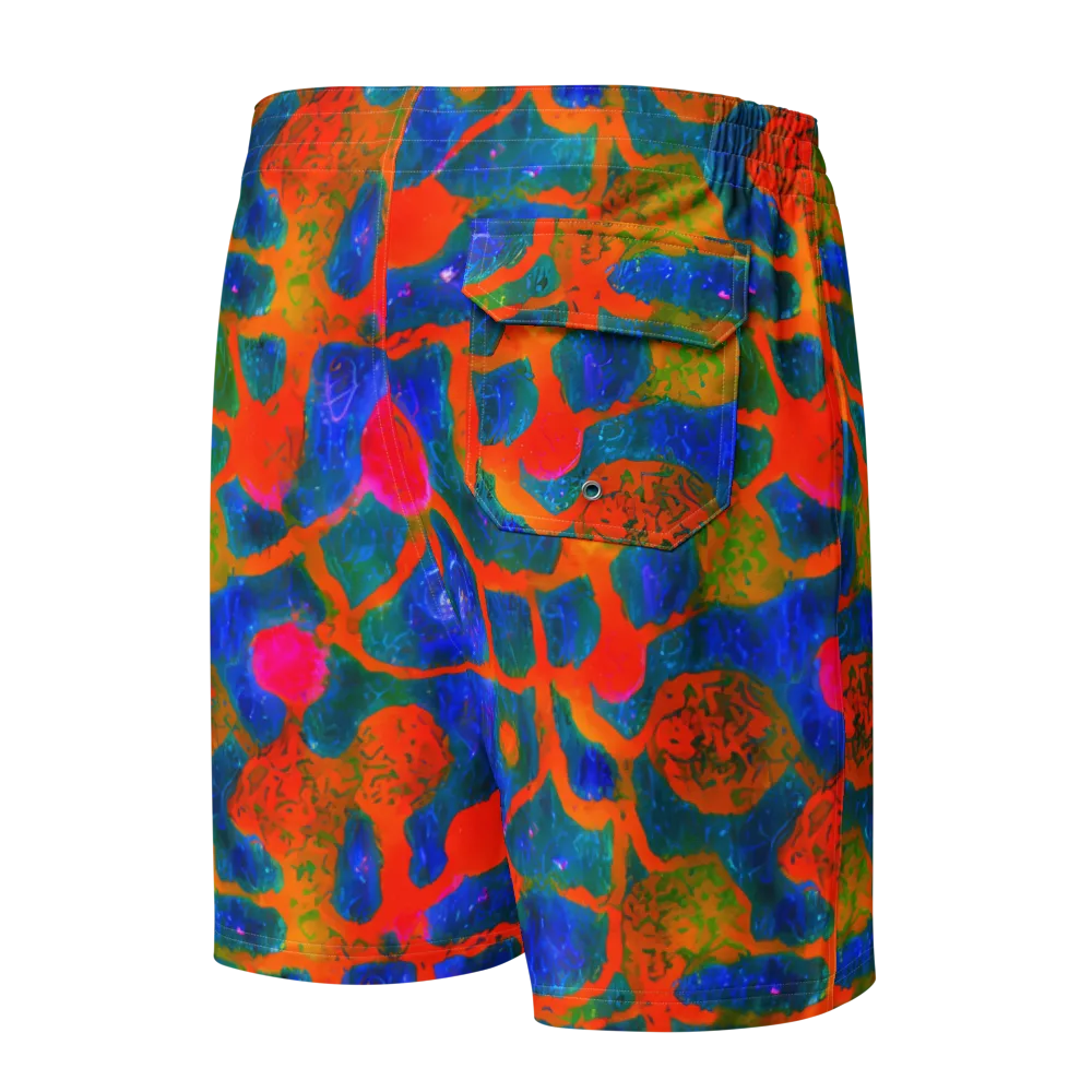Vibrant Mosaic on Men's Board Shorts — Back