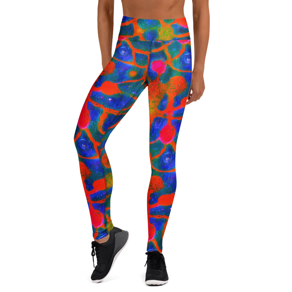 Vibrant Mosaic on Yoga Leggings — Front