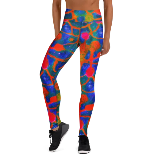 Vibrant Mosaic on a Yoga Leggings