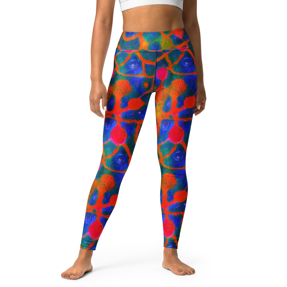 Vibrant Mosaic on Yoga Leggings — Front