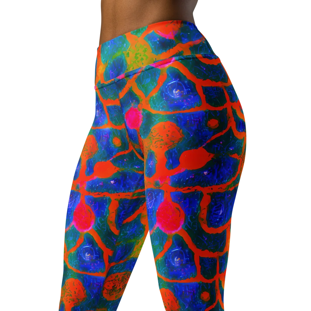 Vibrant Mosaic on Yoga Leggings — Left Front