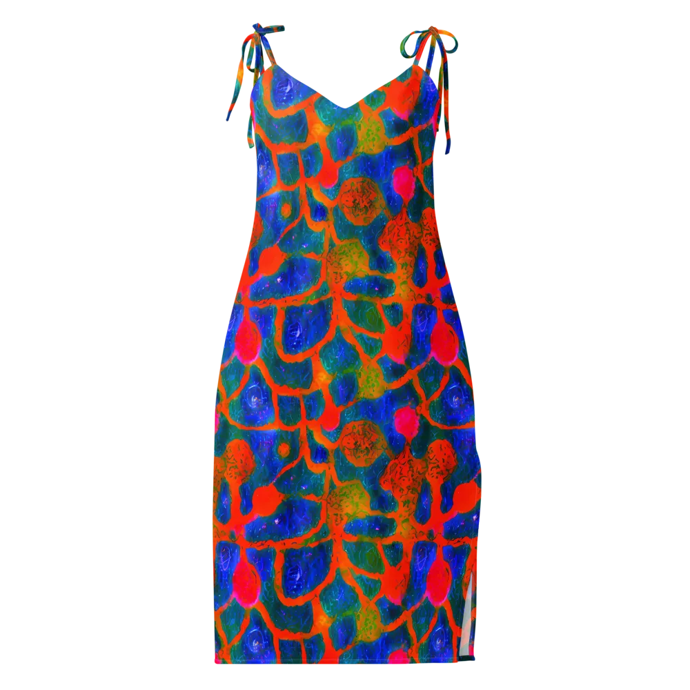 Vibrant Mosaic on Slip Dress — Front