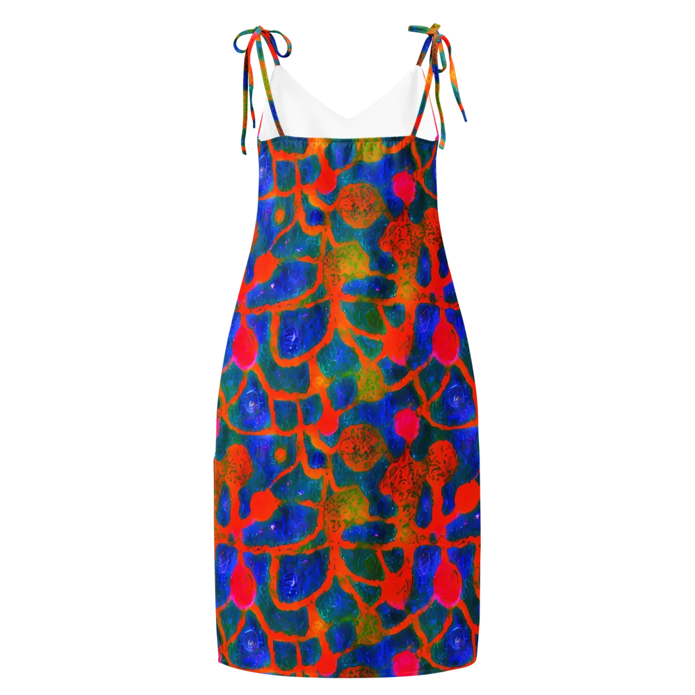 Vibrant Mosaic on Slip Dress — Back