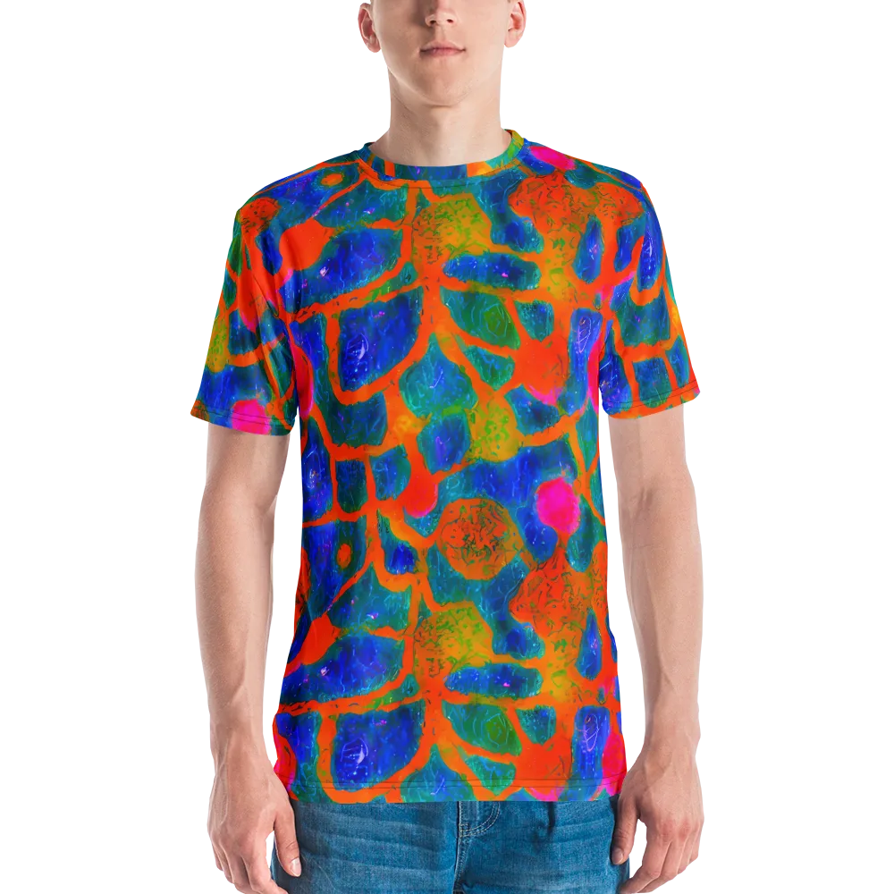 Vibrant Mosaic on Men's Crew Neck T-Shirt — Front