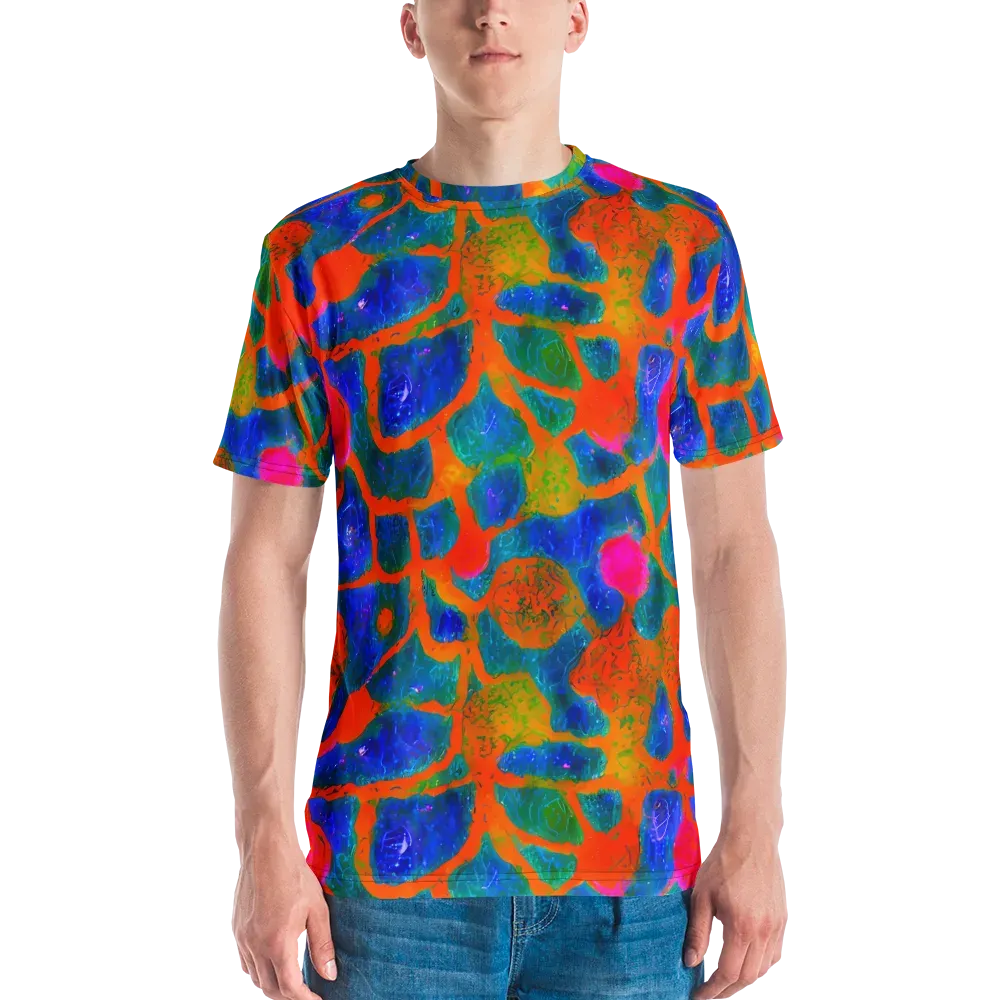Vibrant Mosaic on Men's Crew Neck T-Shirt — Front