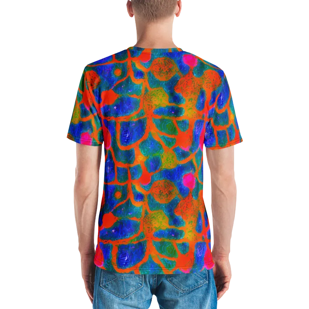Vibrant Mosaic on Men's Crew Neck T-Shirt — Back