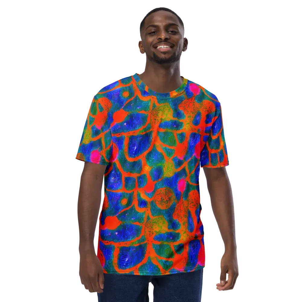 Vibrant Mosaic on Men's Crew Neck T-Shirt — Front