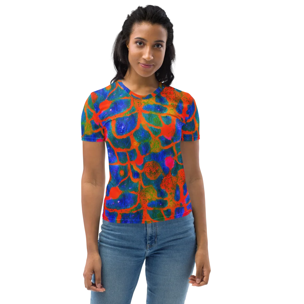 Vibrant Mosaic on Women's Crew Neck T-Shirt — Front