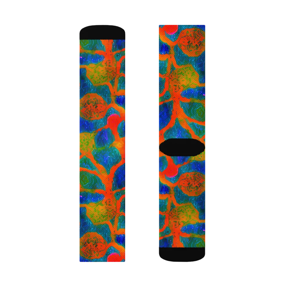 Vibrant Mosaic on Socks — Left Sock