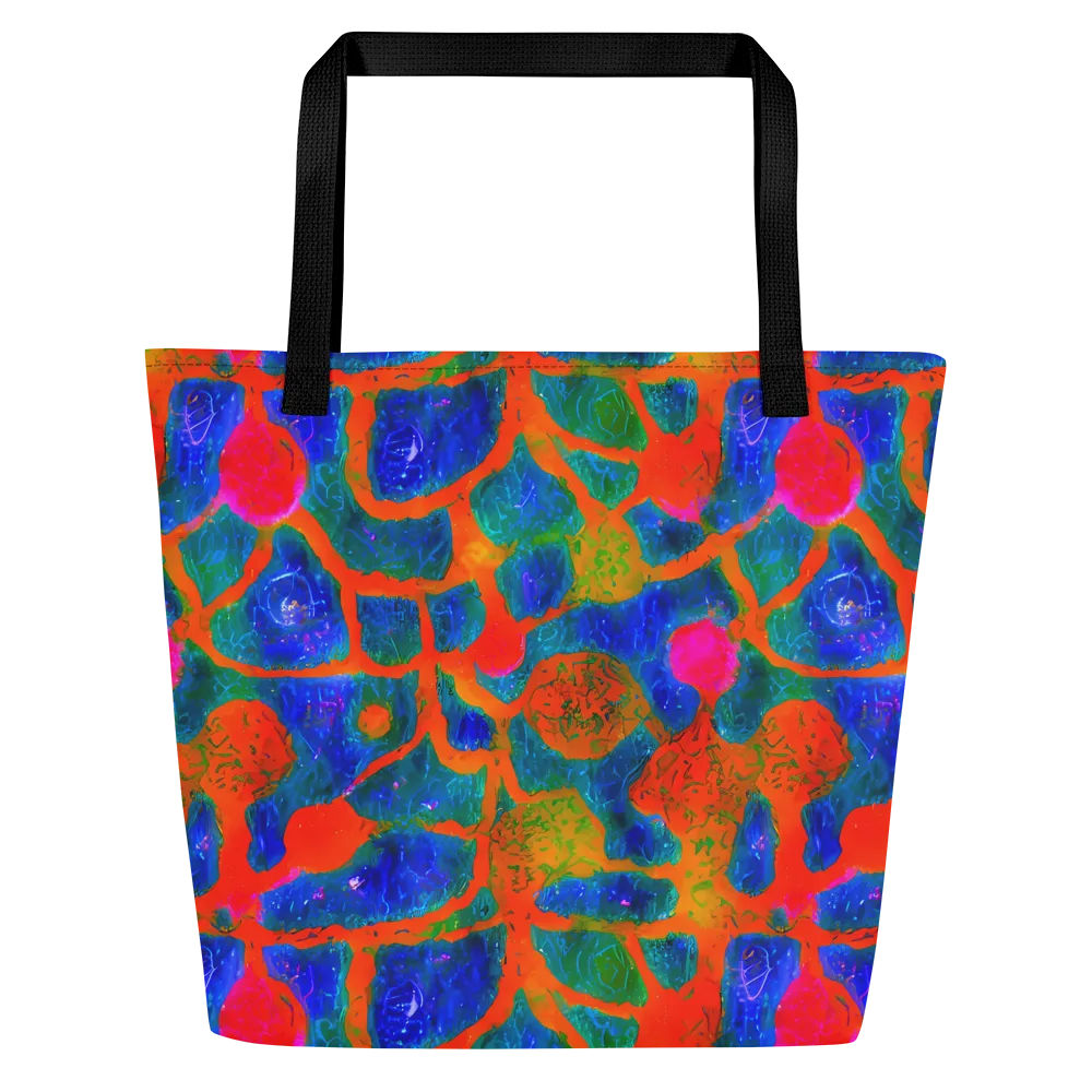 Vibrant Mosaic on Large Tote Bag W/ Pocket — Front