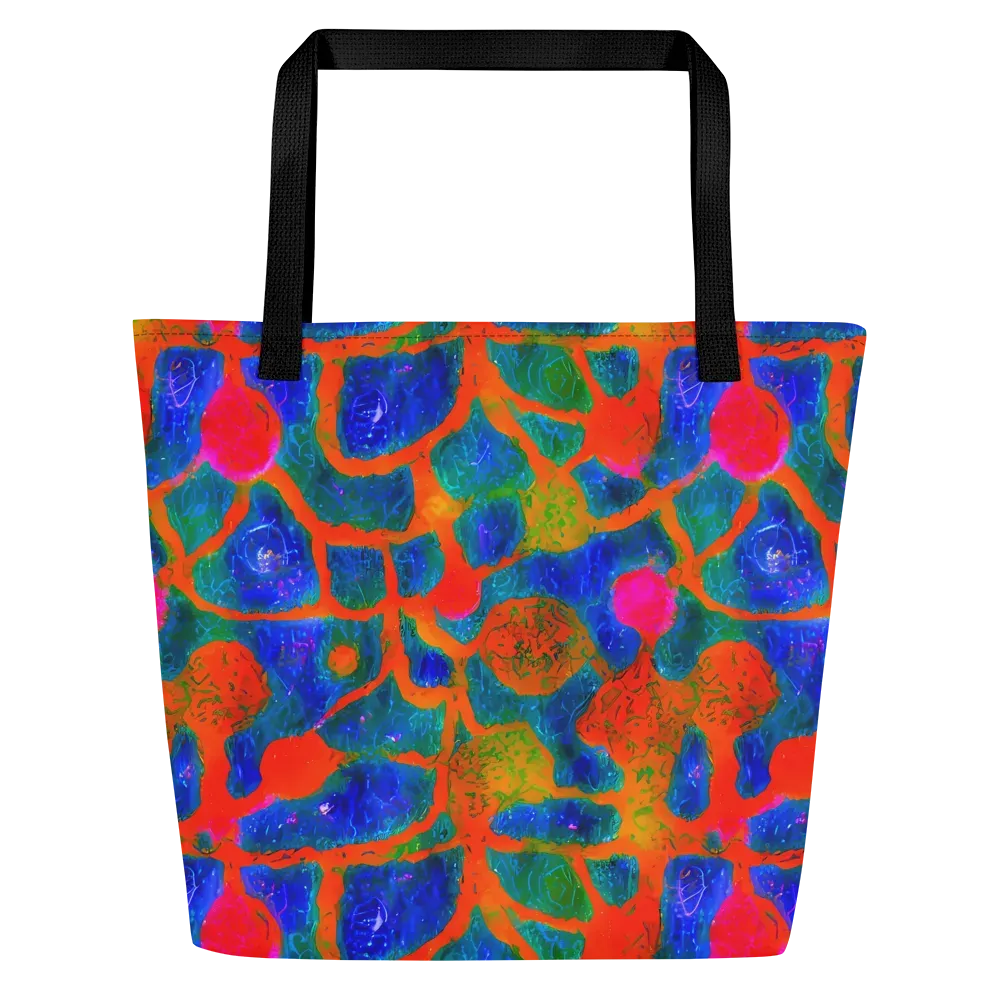 Vibrant Mosaic on Large Tote Bag W/ Pocket — Front