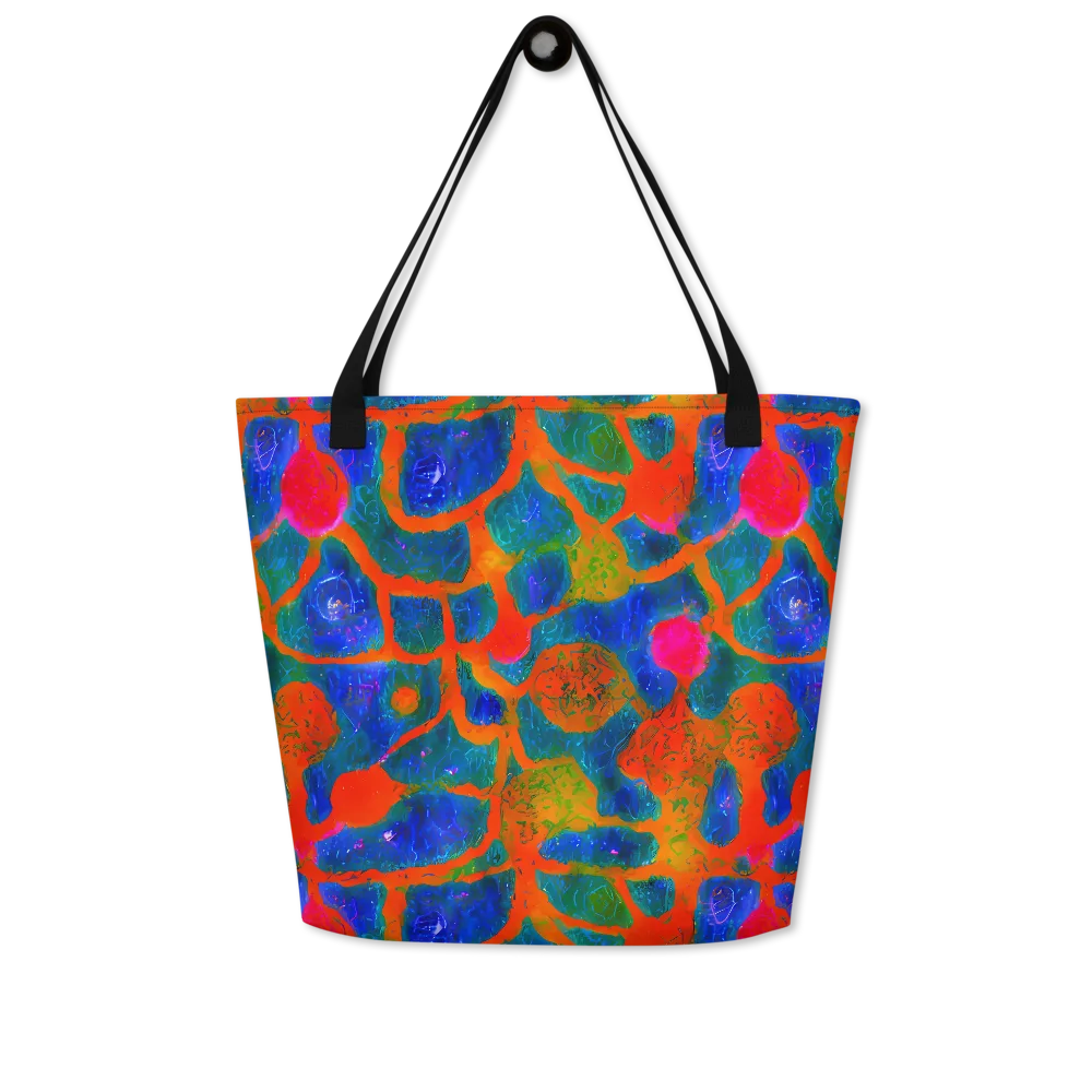 Vibrant Mosaic on Large Tote Bag W/ Pocket — Front