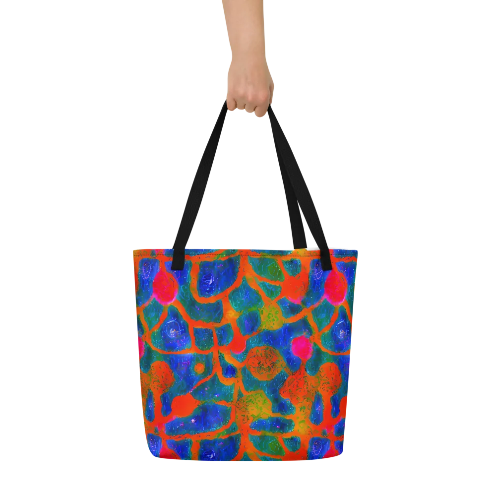 Vibrant Mosaic on Large Tote Bag W/ Pocket — Front