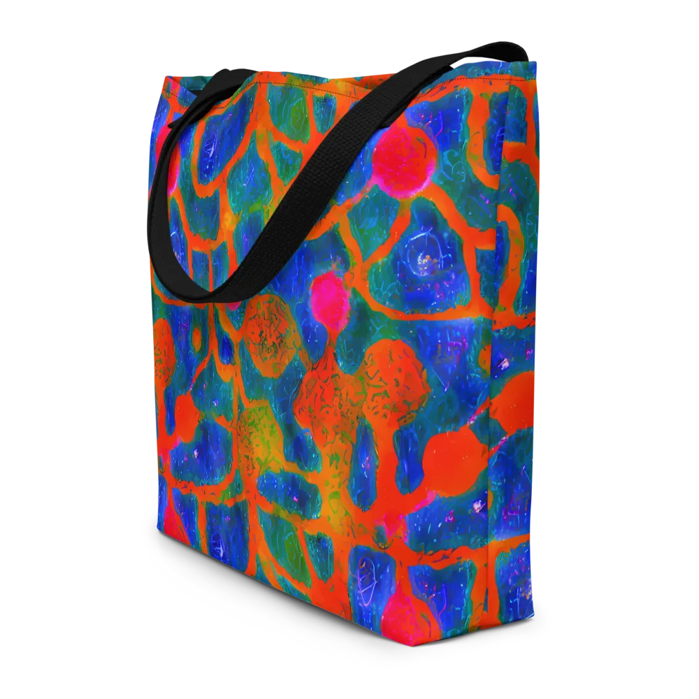 Vibrant Mosaic on Large Tote Bag W/ Pocket — Front