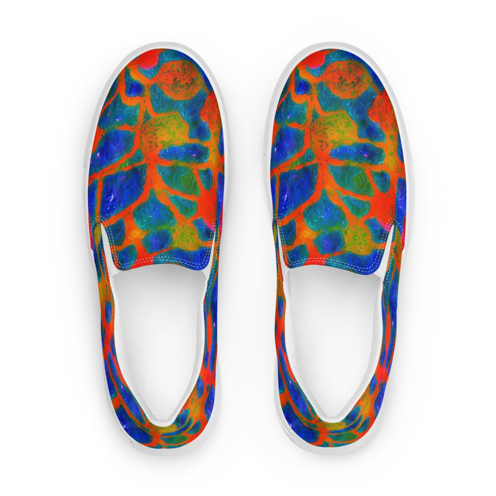 Vibrant Mosaic on Women's Slip-On Canvas Shoes — Front