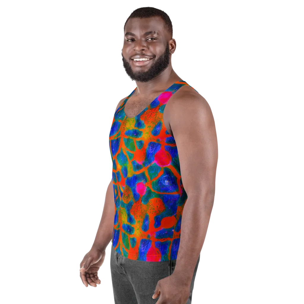 Vibrant Mosaic on Men's Tank Top — Left Front
