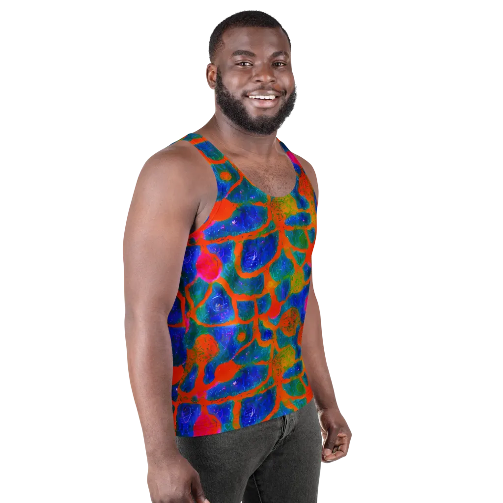 Vibrant Mosaic on Men's Tank Top — Right Front
