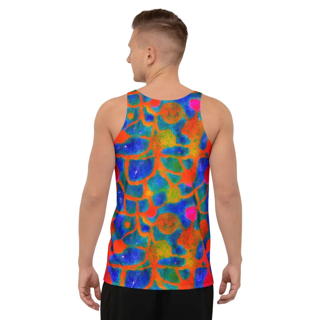 Vibrant Mosaic on Men's Tank Top — Back