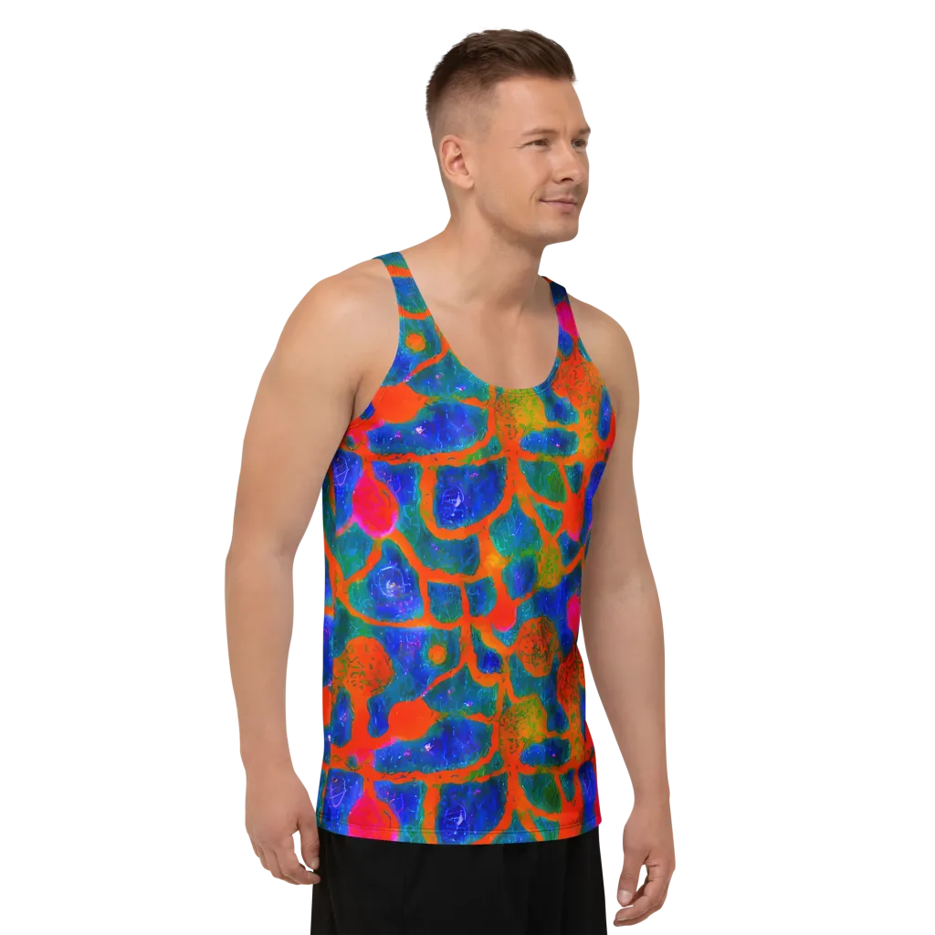Vibrant Mosaic on Men's Tank Top — Right Front