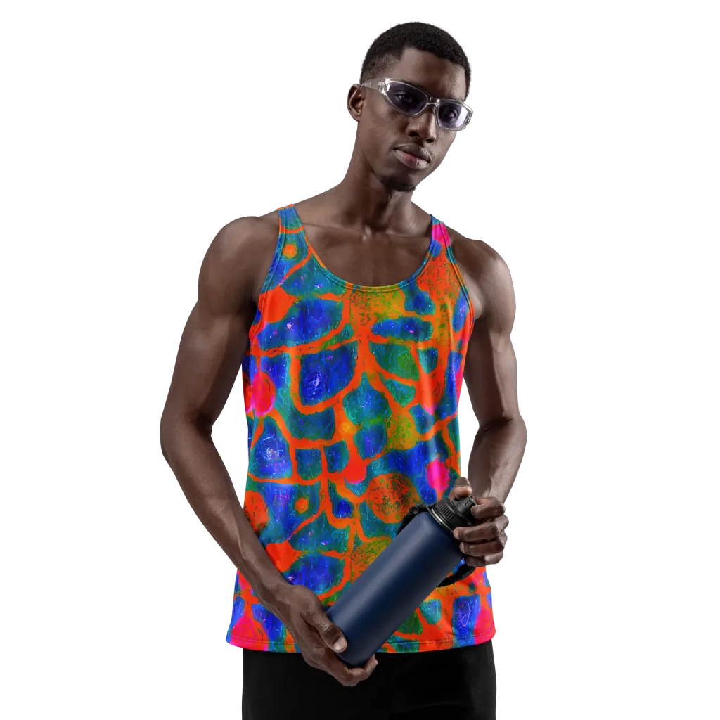 Vibrant Mosaic on Men's Tank Top — Front