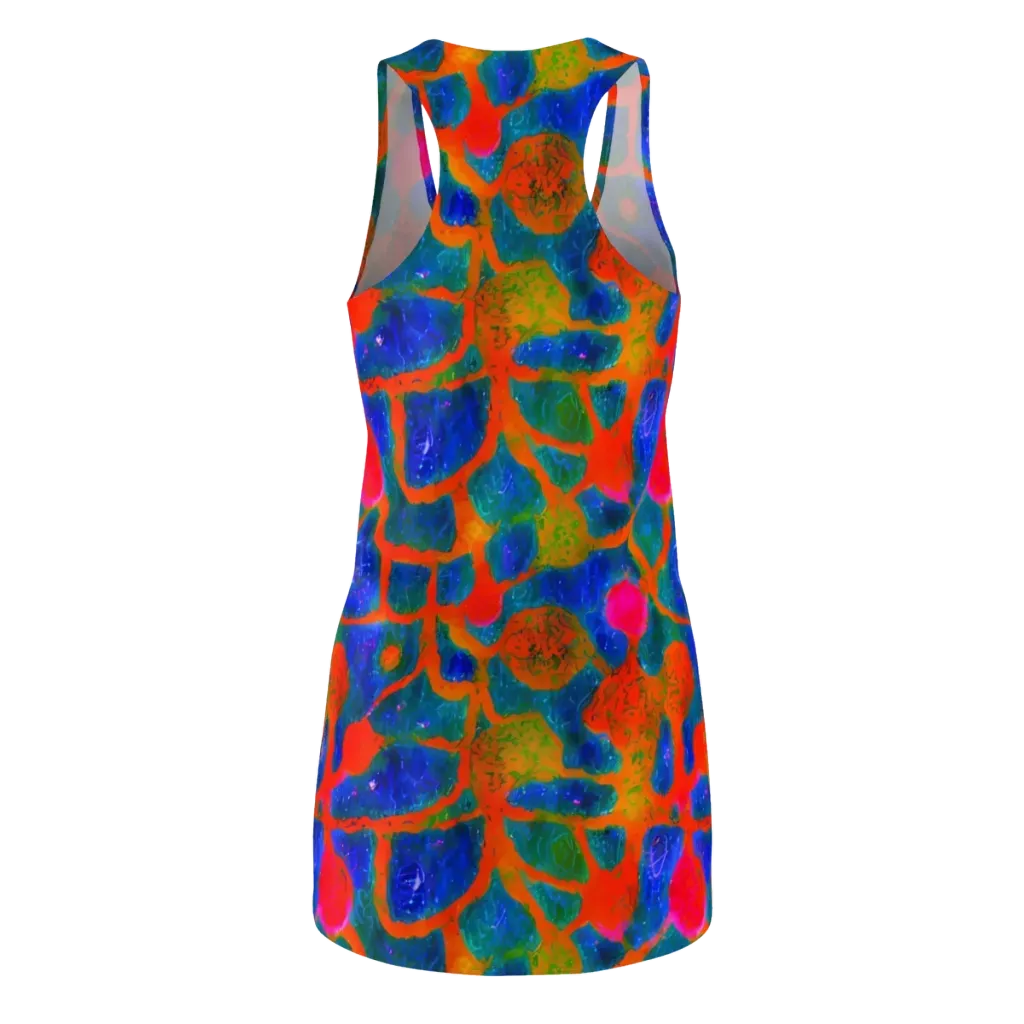 Vibrant Mosaic on Racerback Dress — Back