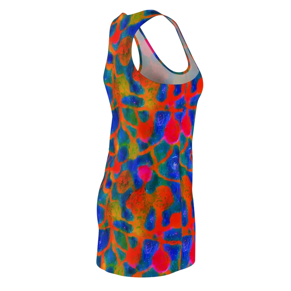 Vibrant Mosaic on Racerback Dress — Back Side