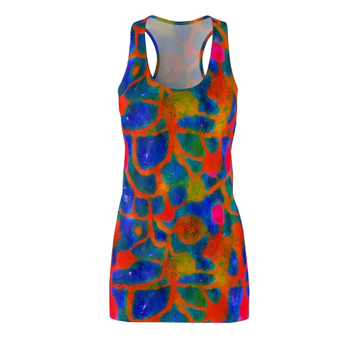 Vibrant Mosaic on a Racerback Dress