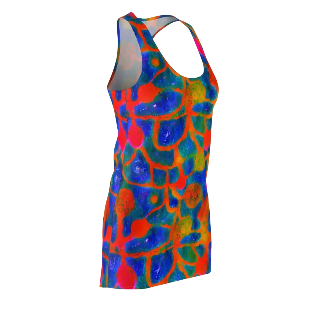 Vibrant Mosaic on Racerback Dress — Front Side