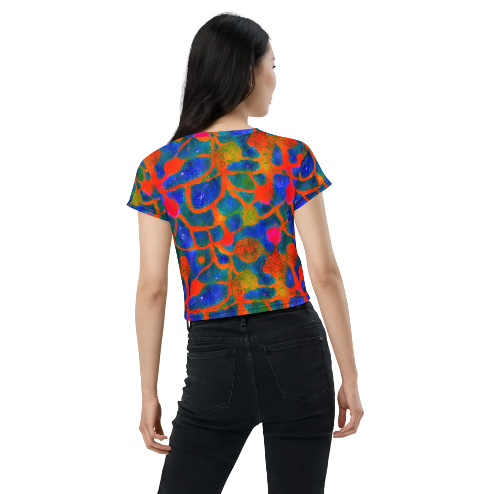 Vibrant Mosaic on Crop Tee — Back