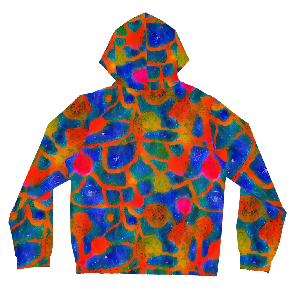 Vibrant Mosaic on Women's Full-Zip Hoodie — Back