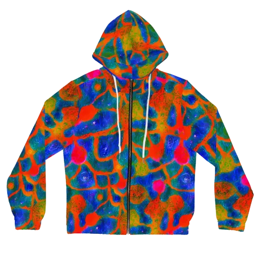 Vibrant Mosaic on a Women's Full-Zip Hoodie