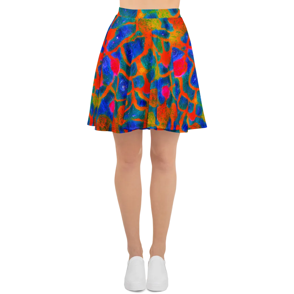 Vibrant Mosaic on Skater Skirt — Front
