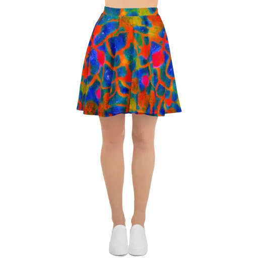 Vibrant Mosaic on a Skater Skirt