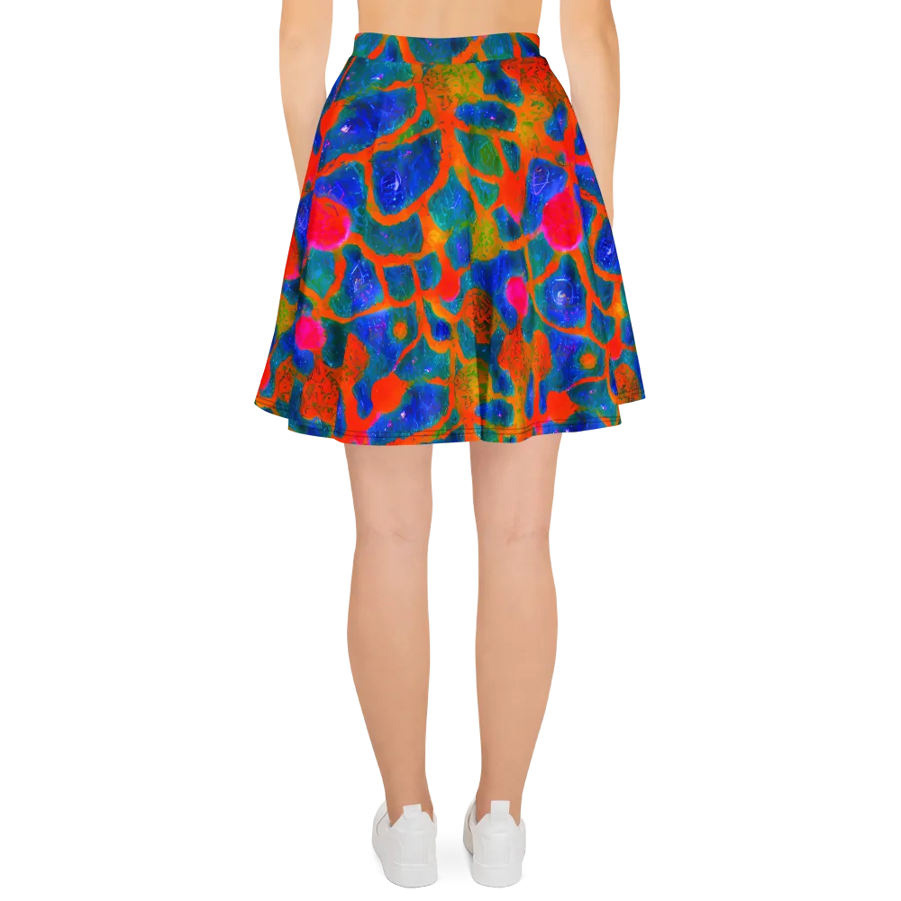 Vibrant Mosaic on Skater Skirt — Back