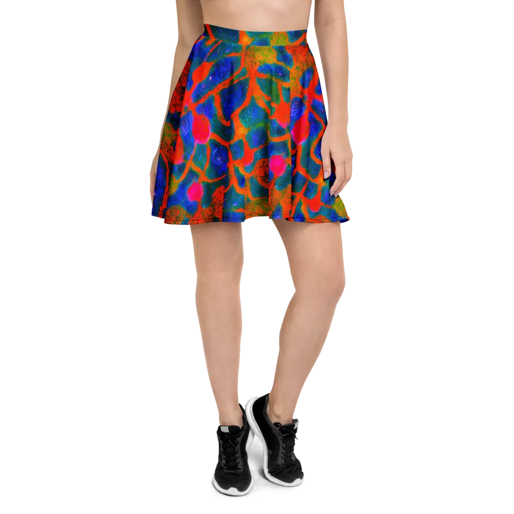 Vibrant Mosaic on Skater Skirt — Front