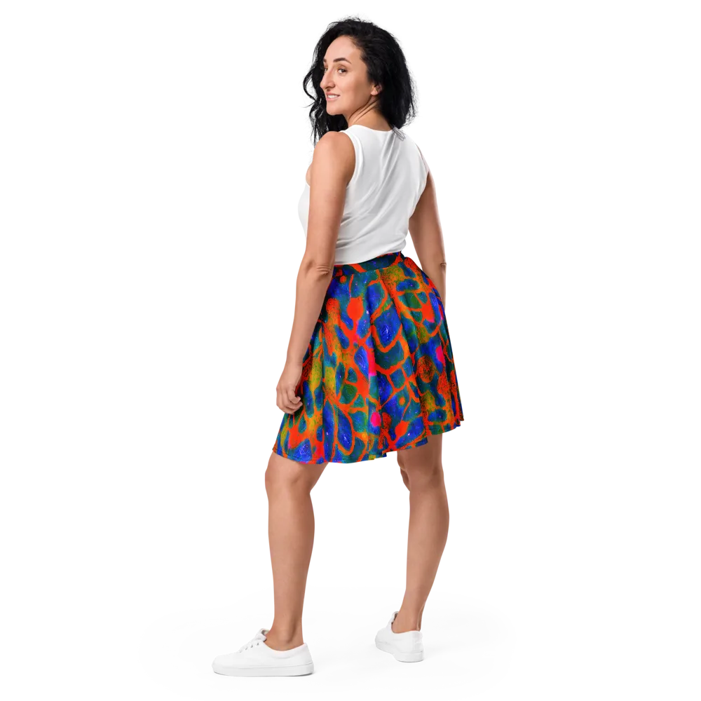 Vibrant Mosaic on Skater Skirt — Back