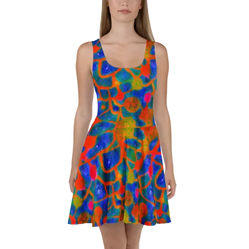 Vibrant Mosaic on a Skater Dress