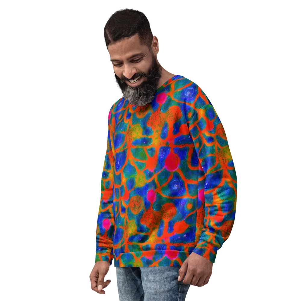 Vibrant Mosaic on Sweatshirt — Left Front
