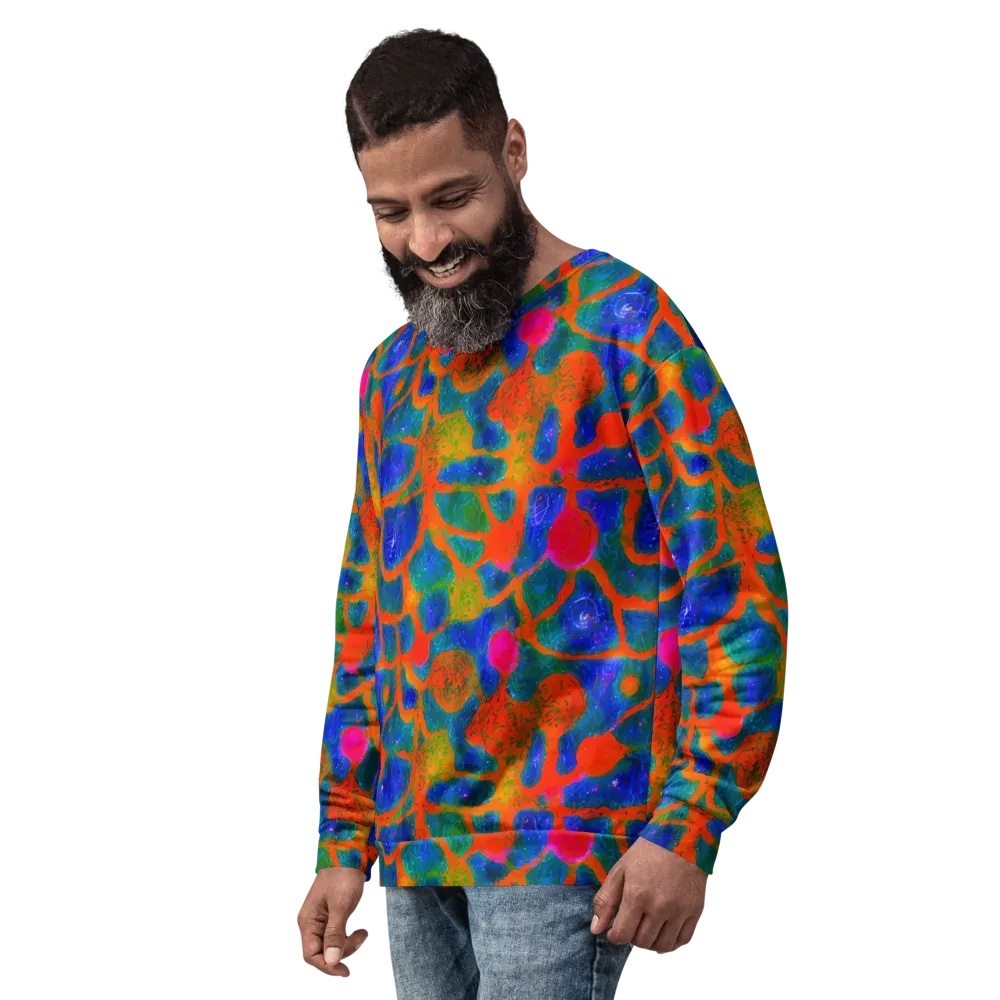 Vibrant Mosaic on Sweatshirt — Left Front