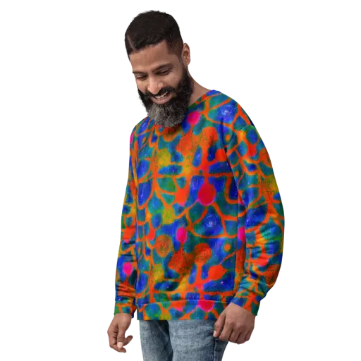 Vibrant Mosaic on a Sweatshirt