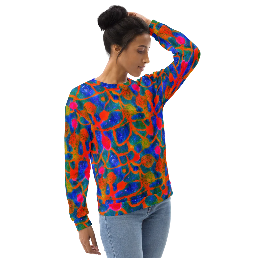 Vibrant Mosaic on Sweatshirt — Right Front