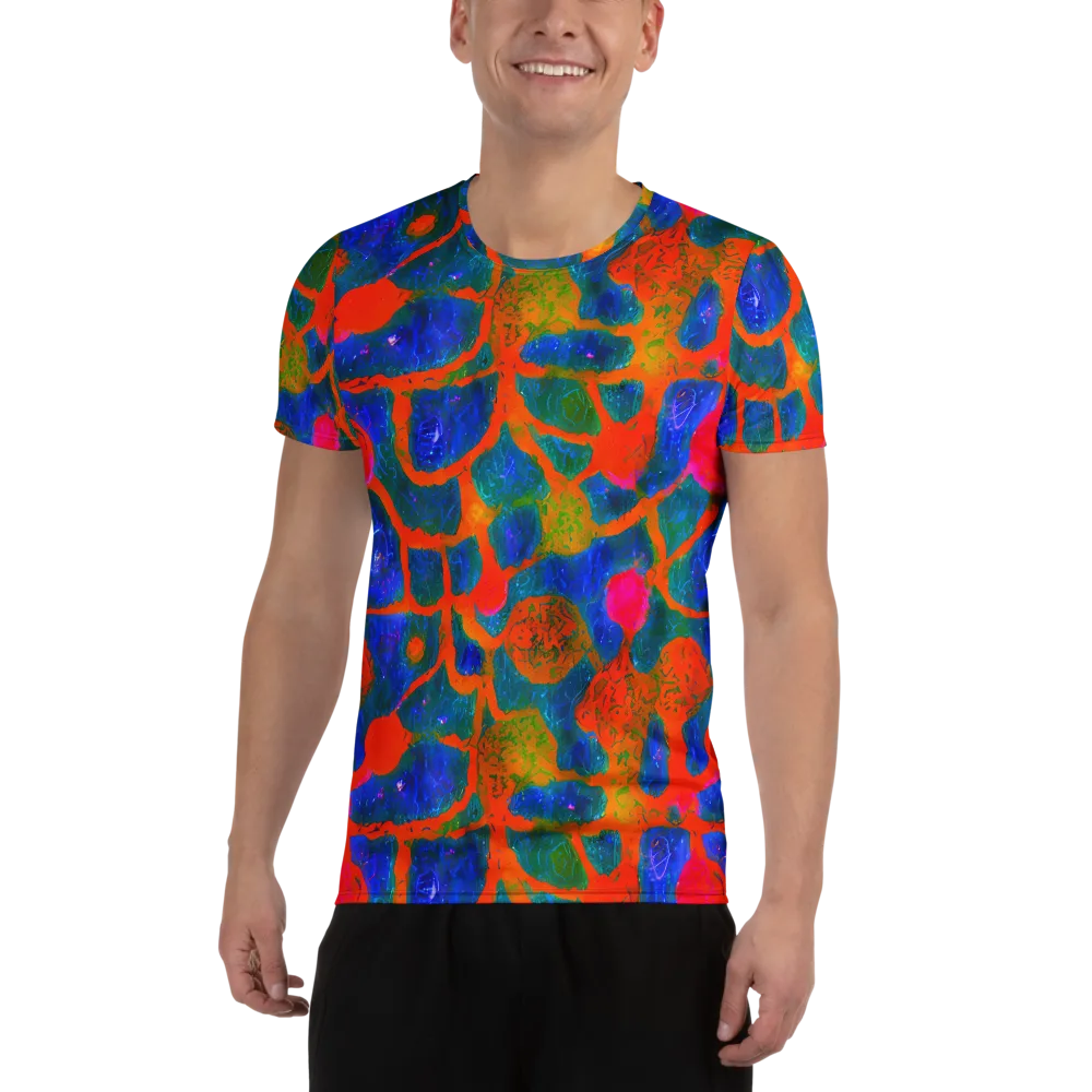 Vibrant Mosaic on Men's Athletic T-Shirt — Front