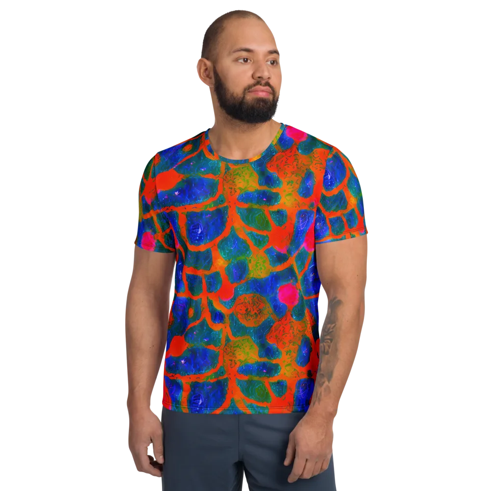 Vibrant Mosaic on Men's Athletic T-Shirt — Front