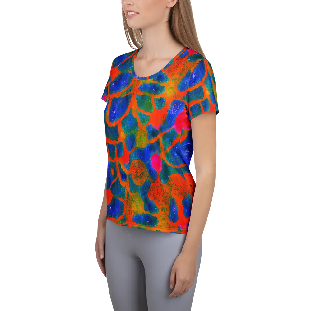 Vibrant Mosaic on Women's Athletic T-Shirt — Left