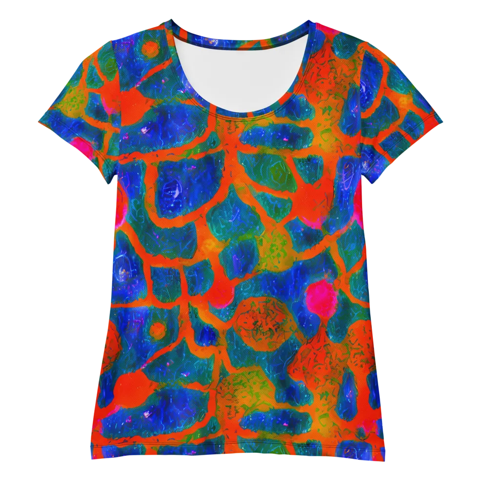 Vibrant Mosaic on Women's Athletic T-Shirt — Front
