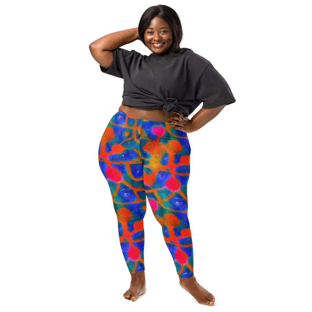 Vibrant Mosaic on Leggings — Front